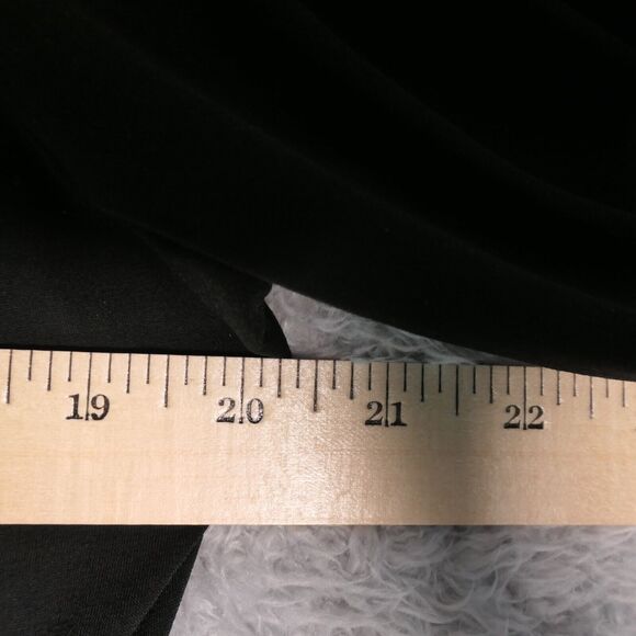 Dana Buchman Tunic Blouse Womens XL Black Draped Neckline Gold Detail Stretch - Picture 7 of 9